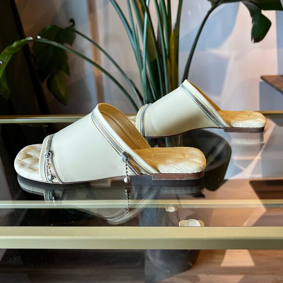 BURBERRY Peep Zip Sandals SZ 39 - Picture 7 of 14